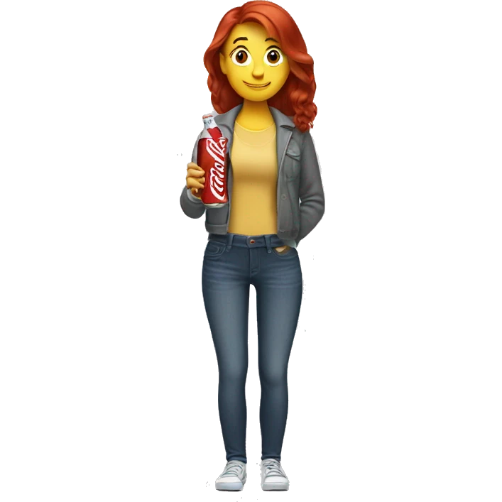 A redhead woman with a Diet Coke emoji