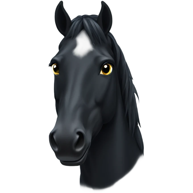 Black horse with white spot on forehead emoji