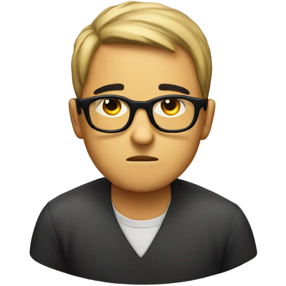 Bored person with glasses emoji