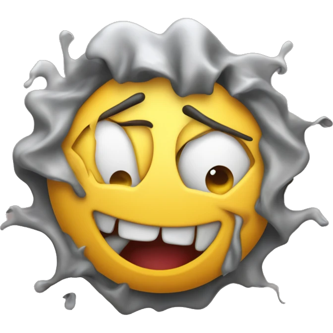 Emoji of a smiley tearing its hair out with it hands in fear and confusion with the caption 'тендер!' . Include smily with no sholders
  emoji