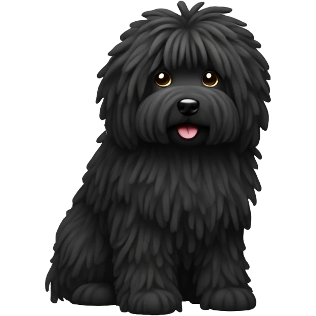 Puli dog (all body), black color emoji