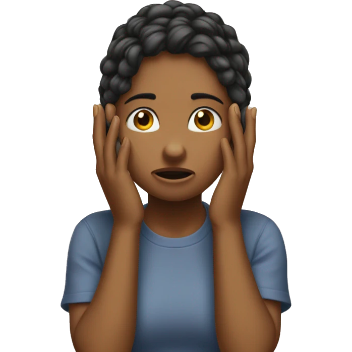 both hands on her head 
confused childConfused  emoji