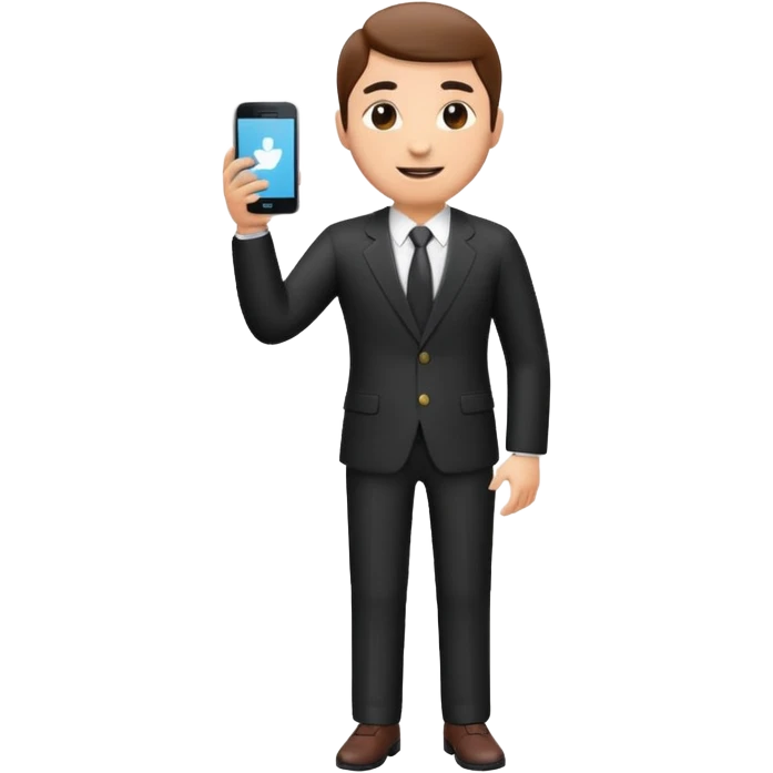 A 3D full body MNC Employee bitmoji talking on mobile with someone emoji