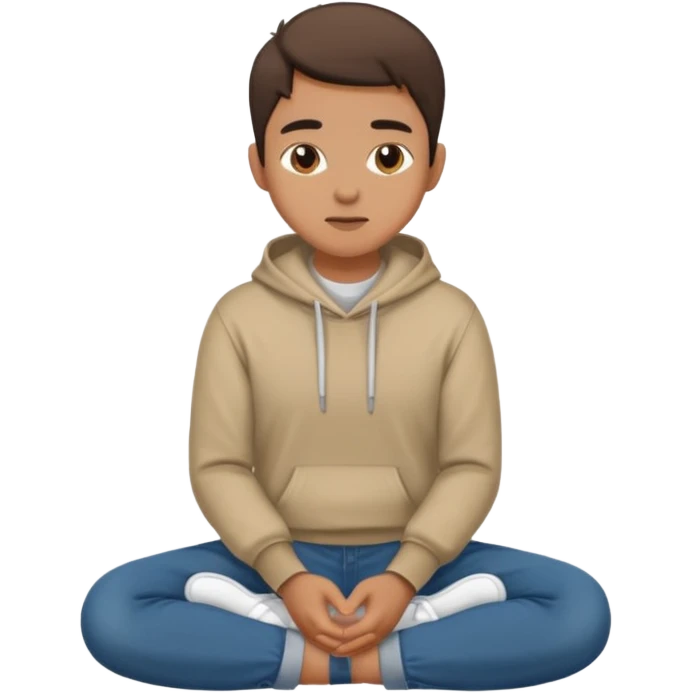 человек сидит на коленях боком emoji