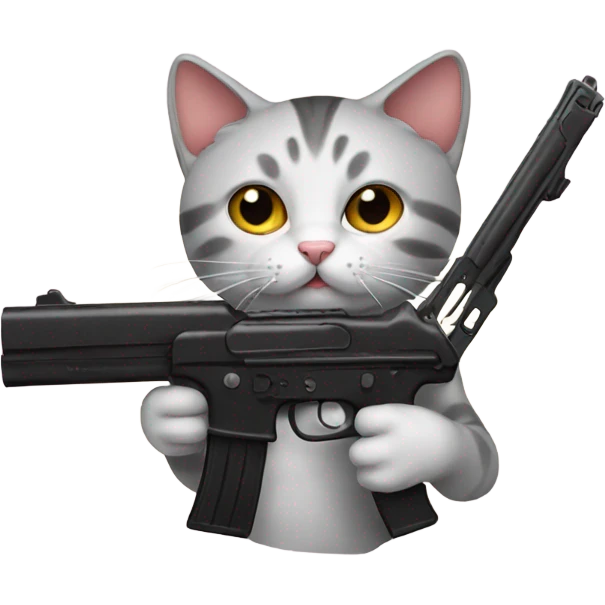 Cat with gun emoji