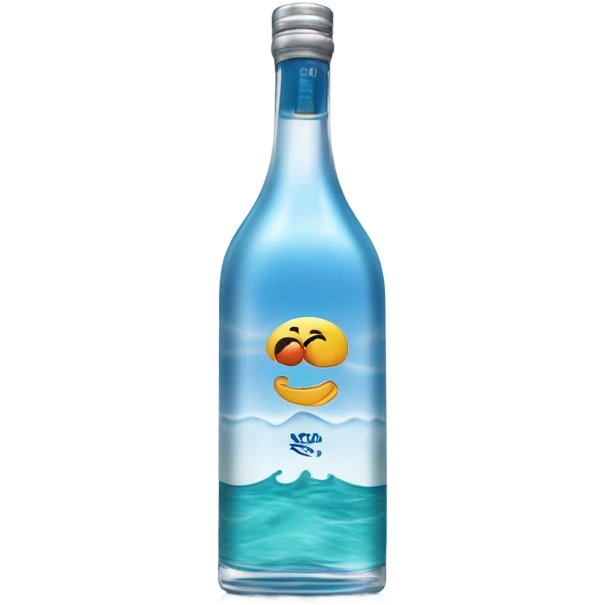 Tito’s vodka bottle on the ocean emoji
