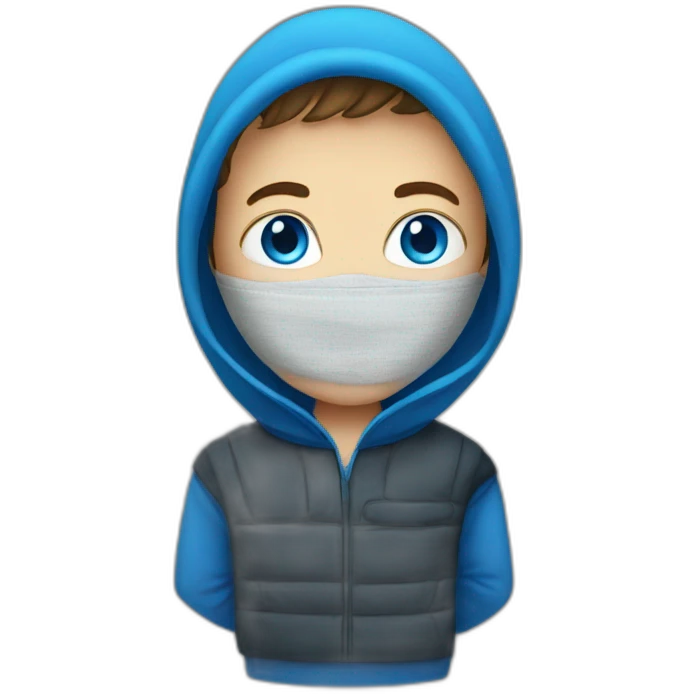 Blue eyes boy with a balaclava emoji