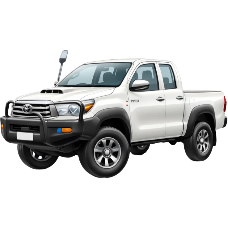 white Toyota Hilux cartoon style emoji