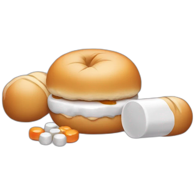 The bun takes pills emoji