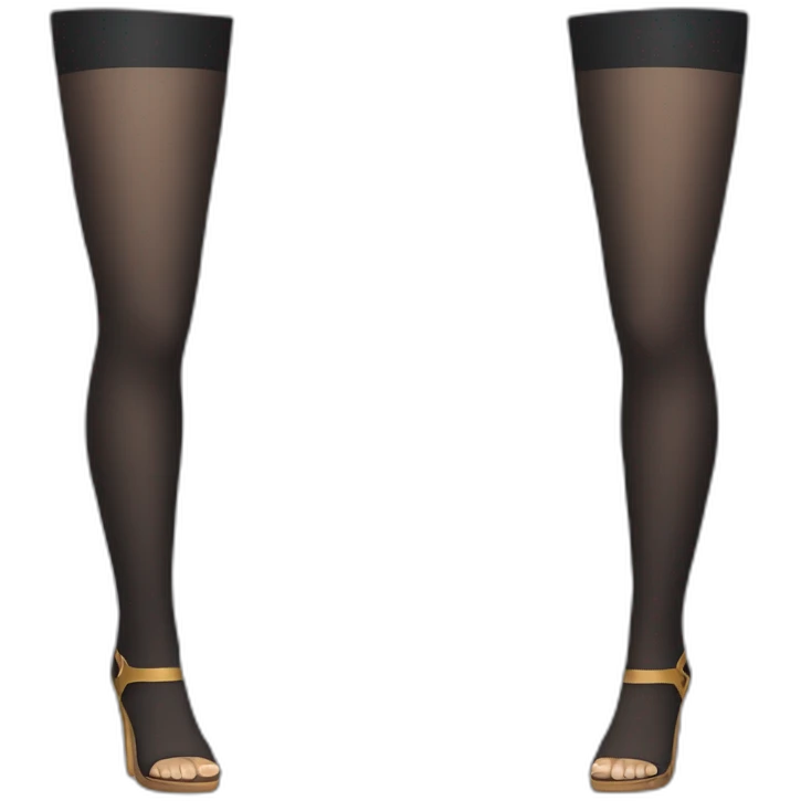 Two woman legs in tights and sandals emoji