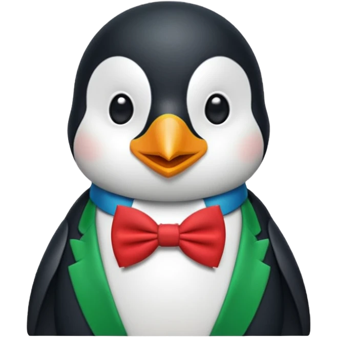 penguin with bow tie diffrent colour tie emoji