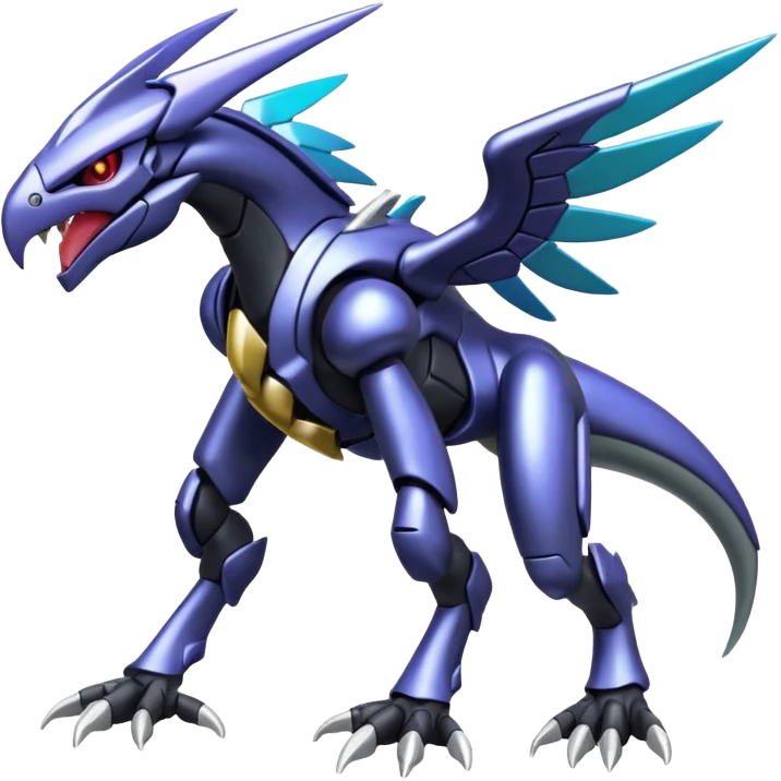 Shiny Exotic Colorful epic Zekrom-Genesect-Koraidon-Fakémon-hybrid-creature (full body)  emoji