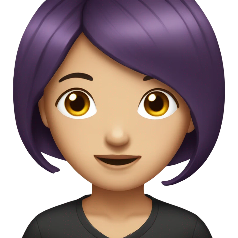 Im asian girl with aubergine hair long  emoji