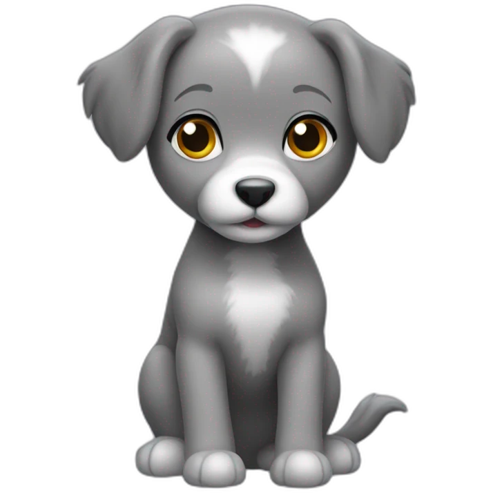 Grey female toy poddle emoji