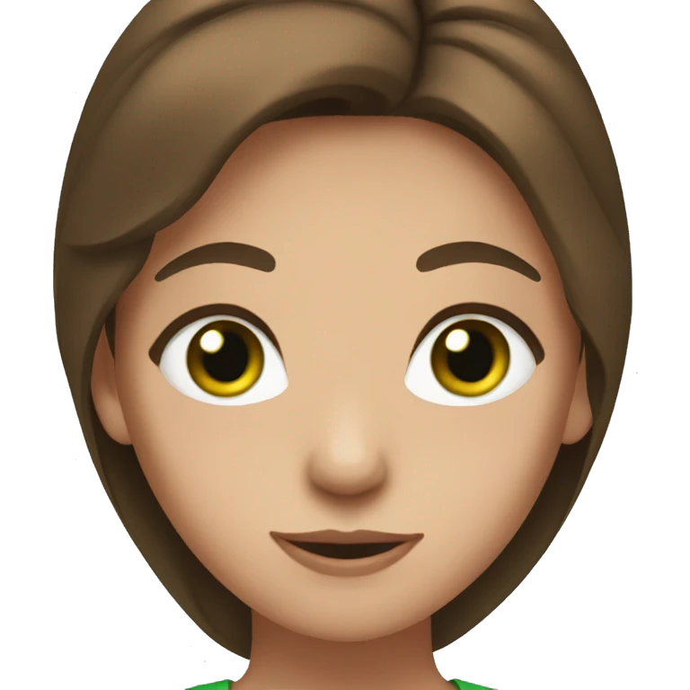 Girl with green eyes and brown hair  emoji