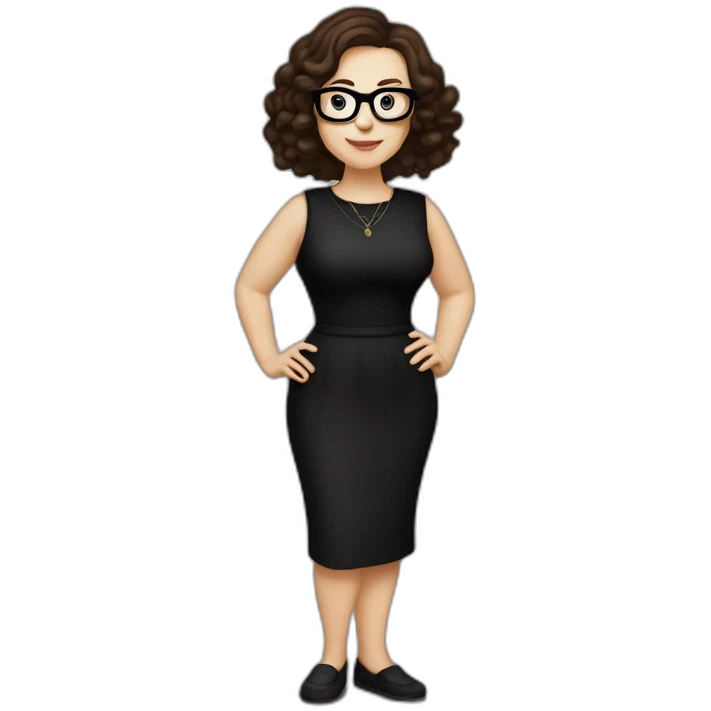 Caucasian-Mum-woman-goth-brown-hair-standing-wearing-glasses-plus-size emoji