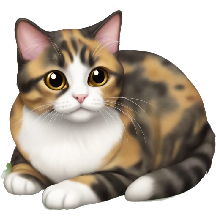 Tortie munchkin cat sitting emoji