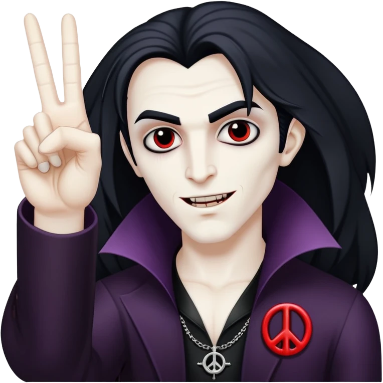 Black Vampire holding up the peace sign. Can you also make his thumb stick out horizontally on the same hand  emoji