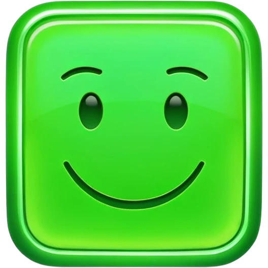 square smiley face emoji thats neon green emoji