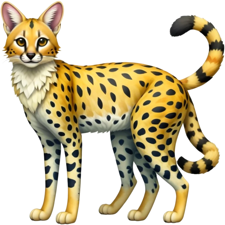 Colorful Exotic Tropical Trico-Vernid-Fionbri-Serval-hybrid (full body) emoji