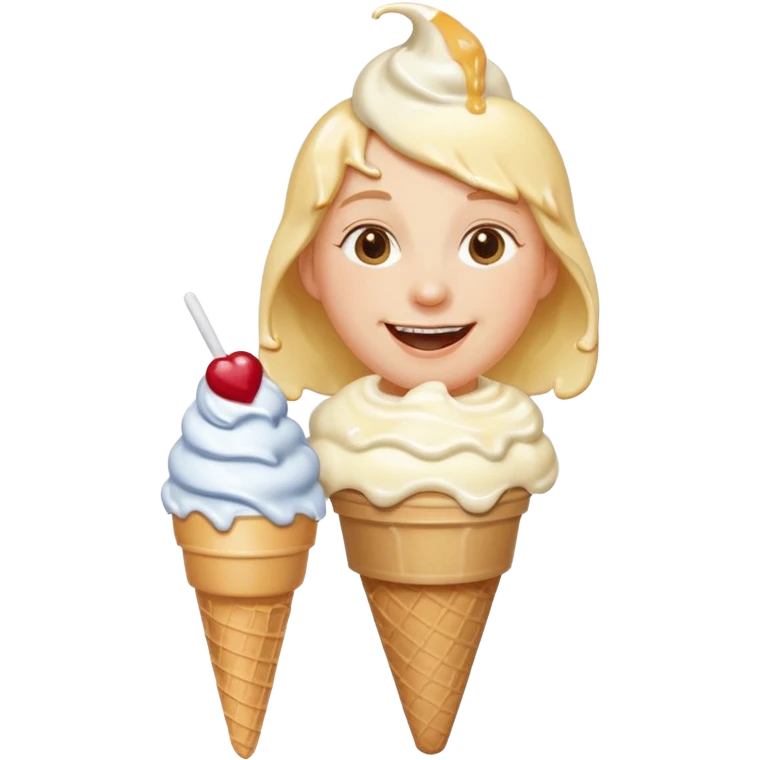 A person getting a ice cream Infinite happiness emoji