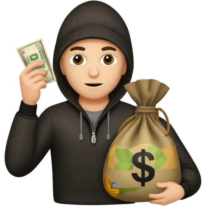 A robber with a money bag emoji