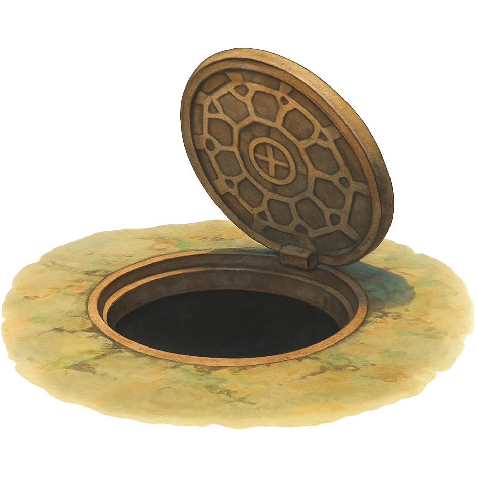 ghibli style open manhole cover emoji