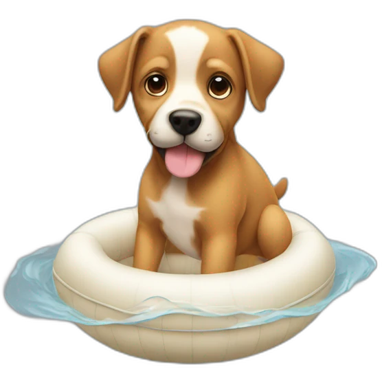 Bebé en flotador de perro emoji