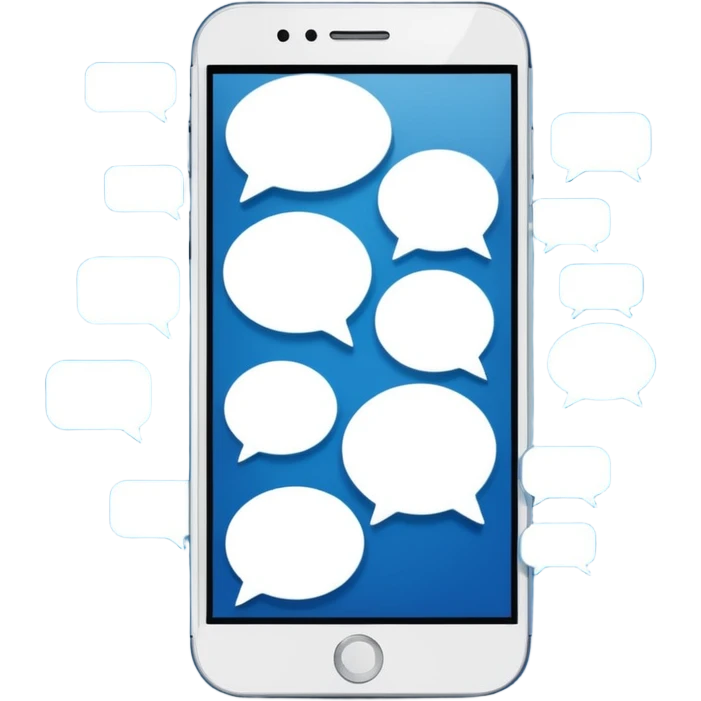 smartphone with chat bubbles emoji