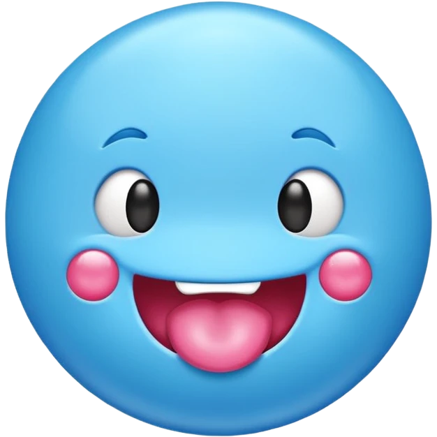 Blue bubblegum emoji