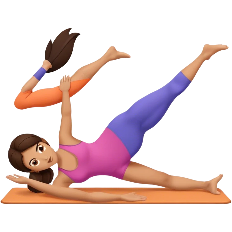 Brunette girl doing pilates emoji