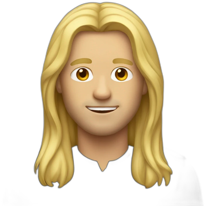 Man with long blond hair emoji