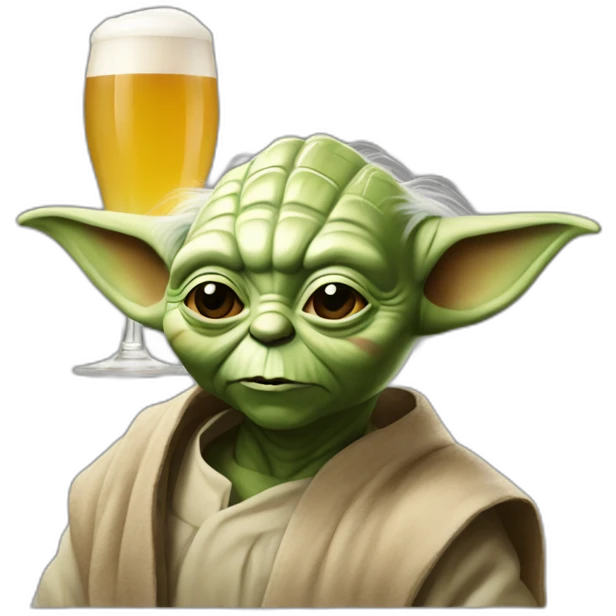 Yoda qui boit une bière emoji