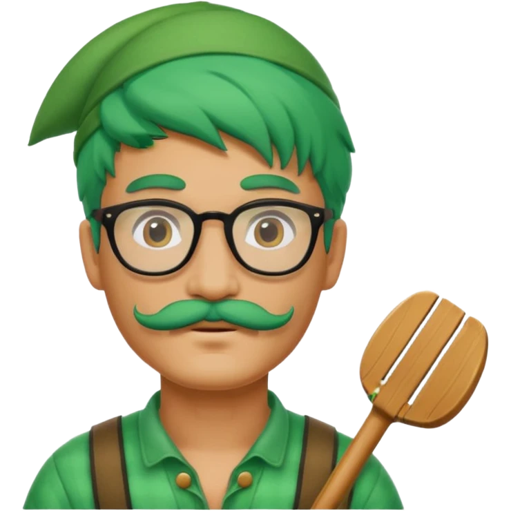 venice gondolier with green hair, glassess and mustache emoji