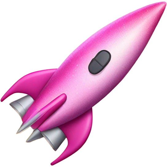 Pink ombre rocket ship with glitter  emoji