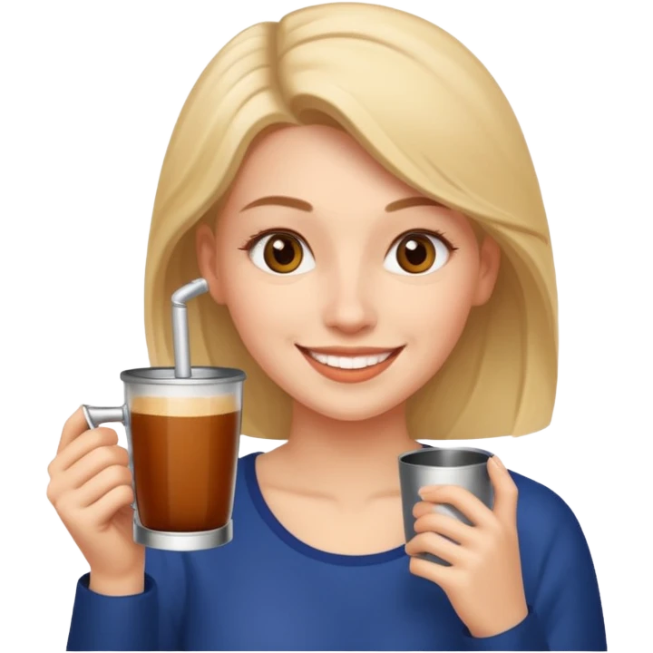 mujer tomando mate emoji