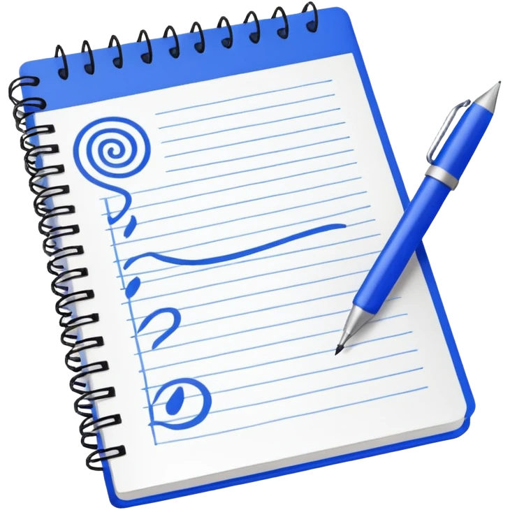 notebook with notes, spiral bound emoji