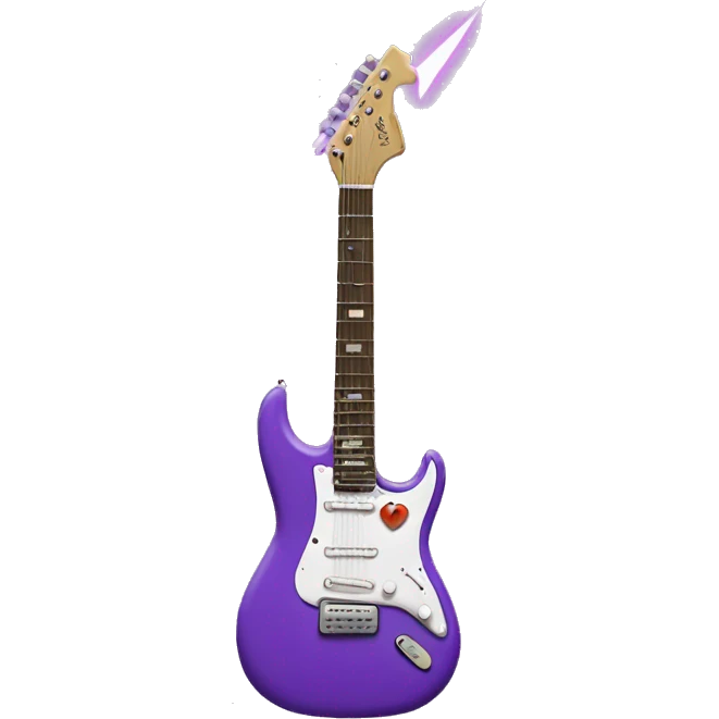 purple guitar with lightning bolt emoji