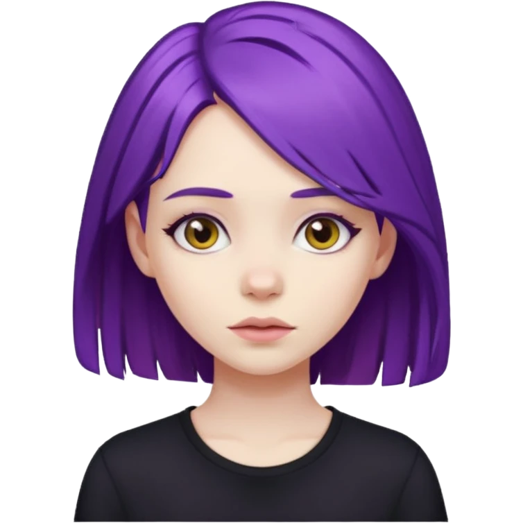 purple haired kid girl emoji