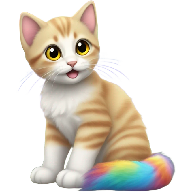 Rainbow and kitty  emoji