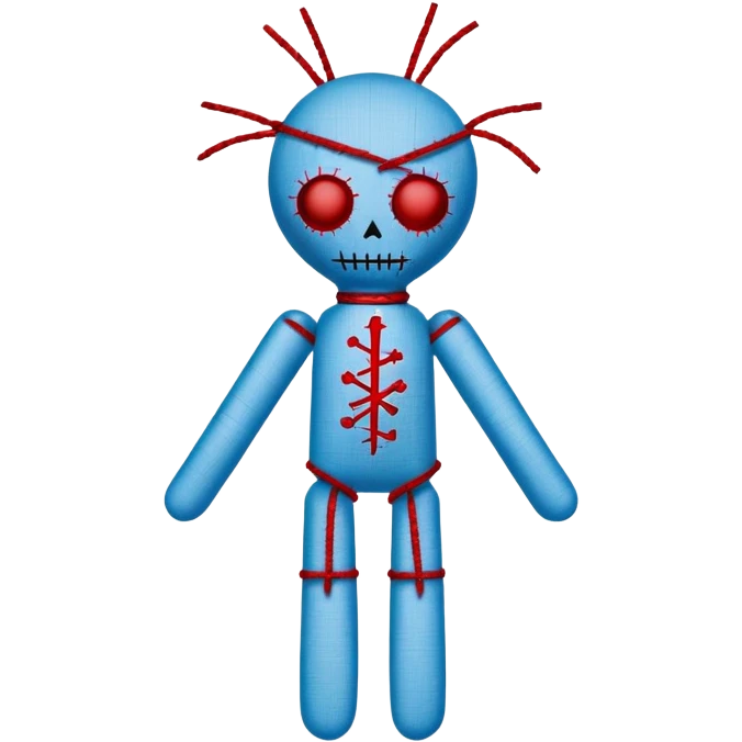 carolina blue and red voodoo doll emoji