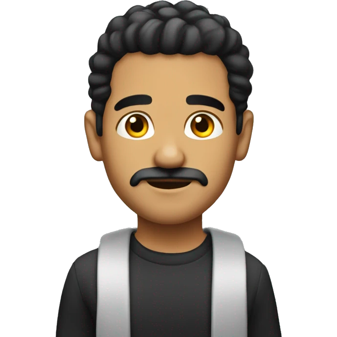 Cholo with no hat but small mustache and thin beard but young emoji