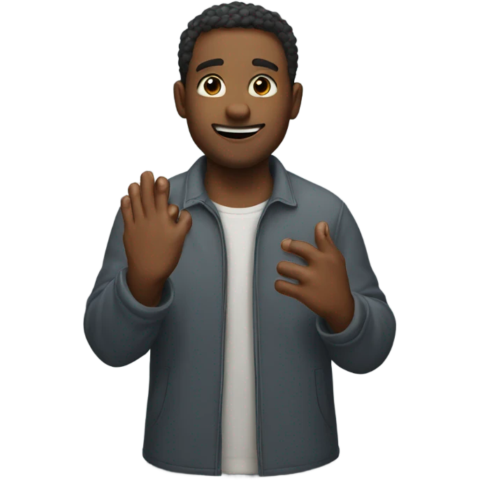 Man rubbing hands together  emoji