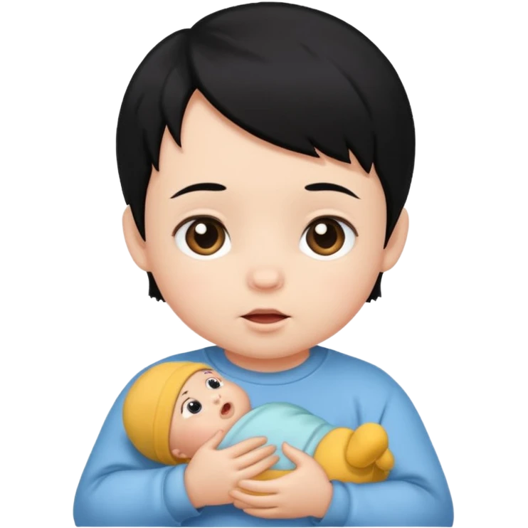 black hair baby emoji