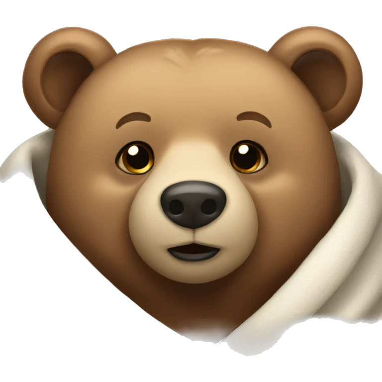 bear cozy in blanket emoji