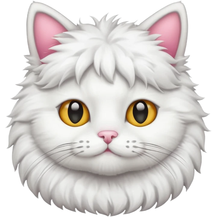 cheerleading white cat with pom pom emoji