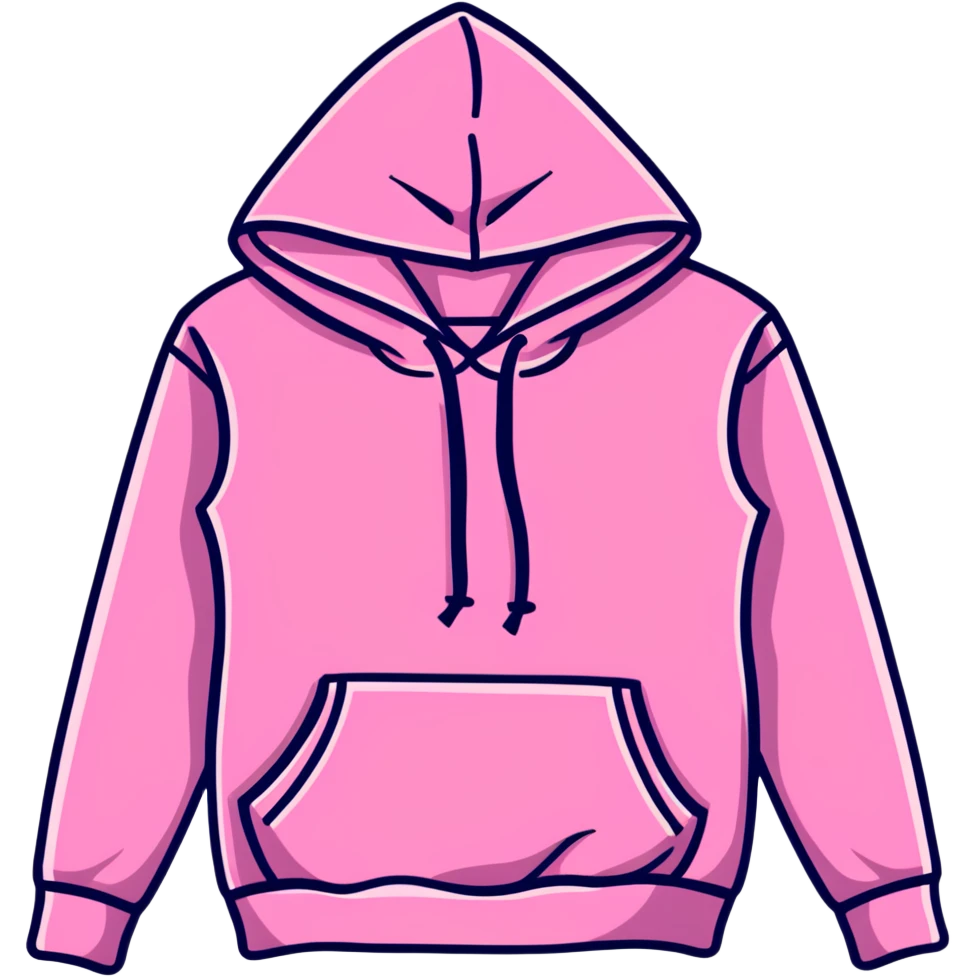 Pink hoodie with Victoria's Secret PINK logo emoji