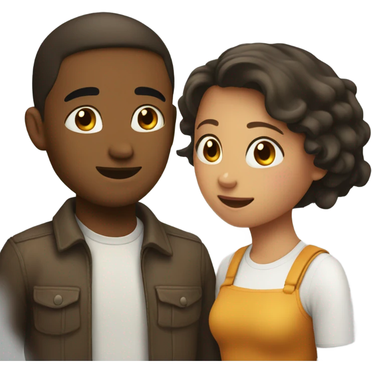 girl saying i love you to guy emoji