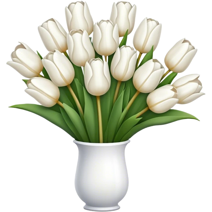 white tulip bouquet emoji