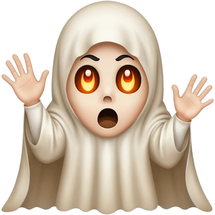Scared from a fake ghost emoji
